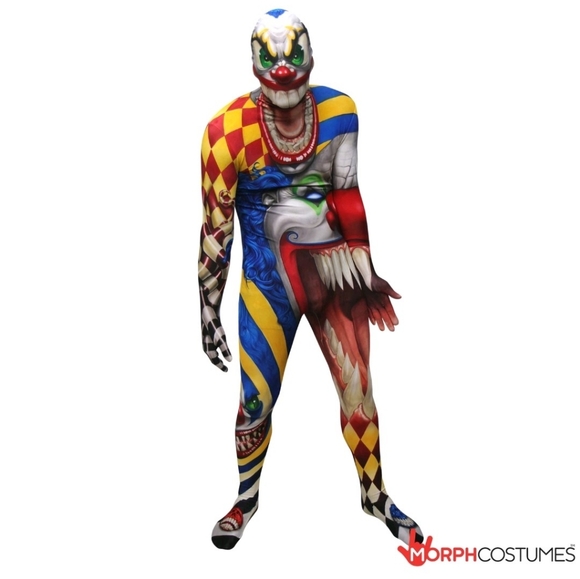 Morphsuit Adult Medium Scary Clown Halloween costume Body Suit Unisex - Picture 1 of 10